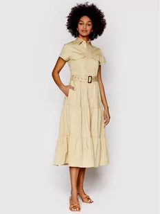Ralph Lauren Polo Sukienka koszulowa 211857018001 Beżowy Regular Fit - Sukienki - miniaturka - grafika 1