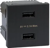 Gniazdka elektryczne - Kontakt Simon CONNECT USB ładowarka K45 45x45) gniazdo typ A 5V 2 1A szary grafit Simon Connect K126E/14 - miniaturka - grafika 1