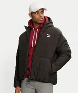 Kurtki męskie - 3277 Kurtka Puma Męska Zimowa Z Kapturem Puchowa Pikowana Czarna L - miniaturka - grafika 1