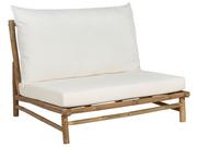 Fotele i krzesła ogrodowe - Fotel bambusowy jasne drewno z białym TODI - miniaturka - grafika 1