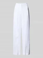 Spodnie damskie - Spodnie lniane o kroju tailored fit z mieszanki lnu i lyocellu - miniaturka - grafika 1