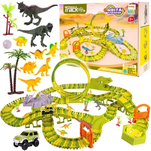 Mega Tor Wyścigowy Dinozaur Park Magic Track 324 elementy - Tory, garaże, parkingi - miniaturka - grafika 1
