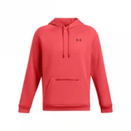Bluzy sportowe męskie - Męska bluza treningowa z kapturem Under Armour UA Armour Fleece Pro Kanga Hd - czerwona - UNDER ARMOUR - miniaturka - grafika 1