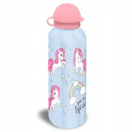 Bidony dla dzieci - Bidon UNICORN JEDNOROŻEC dla dziewczynki - błękitny 500ml - miniaturka - grafika 1