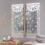 Firany - Firanka panel żakardowy frędzle Kwiat 50x165 cm biały - miniaturka - grafika 1