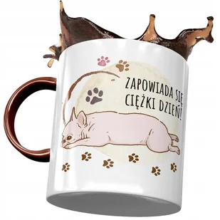 Kubek Bordowy z Pieskiem Psem Słodki na Prezent z Nadrukiem ze Zdjęciem+ Opakowanie na prezent (wzór 01) - Kubki - miniaturka - grafika 1