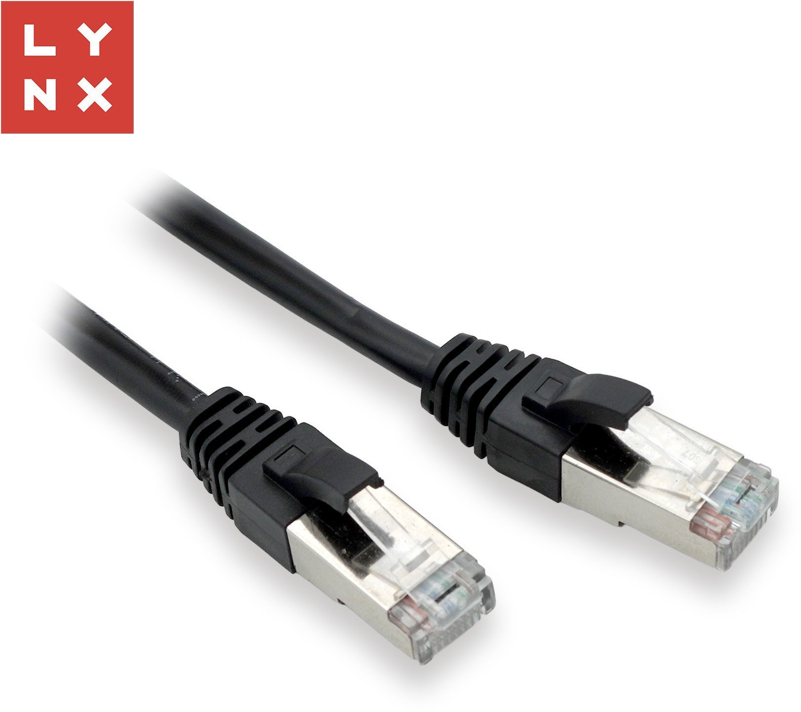 LYNX FTP patch kabel Cat5e PVC, CCA, 0,5m, černý balení obsahuje 10ks LX-FTP5E-0050-BLACK