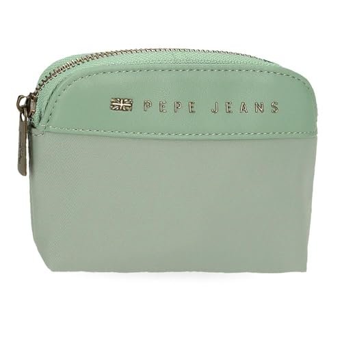 Pepe Jeans Morgan Portfel Zielony 11,5 x 8,5 x 1,5 cm Poliester z Detalami ze Sztucznej Skóry by Joumma Bags, Zielony, Talla única, portmonetka