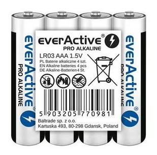 EverActive 4 x baterie alkaliczne Pro LR03 AAA taca LR03PRO4T - Baterie i akcesoria - miniaturka - grafika 3