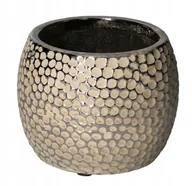 Donice - Doniczka Osłonka Ceramiczna Srebrna 9cm Doniczki - miniaturka - grafika 1
