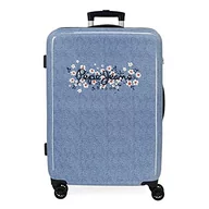 Walizki - Pepe Jeans Cyfrowa walizka średniej wielkości, niebieska, 48 x 68 x 26 cm, twardy plastik, boczne zamknięcie łączone, 70 l, 3 kg, 4 koła - miniaturka - grafika 1