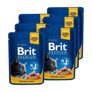 BRIT Cat ŁOSOŚ i PSTRĄG 6x100g - Mokra karma dla kotów - miniaturka - grafika 1