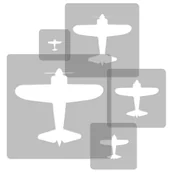 Szablony malarskie - nakleo szablon malarski wielokrotny dla dzieci (5 szt.) // SAMOLOTY #2 SZA-DZI-021 - miniaturka - grafika 1