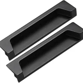 Zawiasy, okucia i inne akcesoria - Wpuszczany uchwyt do drzwi przesuwnych, zestaw 2 ukrytych uchwytów do szuflad ze stopu cynku do drzwi szafek przesuwnych, ze śrubami - miniaturka - grafika 1