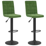 Taborety i hokery - shumee Hokery 2 szt. ciemnozielone obite aksamitem - miniaturka - grafika 1