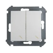 Wyłączniki światła i elektryczne - Simon Włącznik schodowy podwójny 54 biały - miniaturka - grafika 1