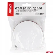 Akcesoria do mycia samochodu - AMiO Pad polerski wełniany futro polerskie soft na rzep 125 mm AMiO-03704 - miniaturka - grafika 1