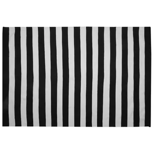 Beliani Dywan na zewnątrz czarno-biały 160 x 230 cm TAVAS - Dywany zewnętrzne - miniaturka - grafika 1