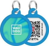 Odblaski i adresówki - Collar WAU DOG SMART ID ADRESÓWKA KOŁO śr. 25mm NIEBIESKA - miniaturka - grafika 1