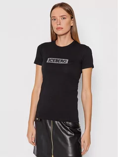 Koszulki i topy damskie - Iceberg T-Shirt 21II2P0F0716309 Czarny Regular Fit - grafika 1