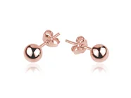 Srebrne kolczyki kulki 4mm - Rose Gold