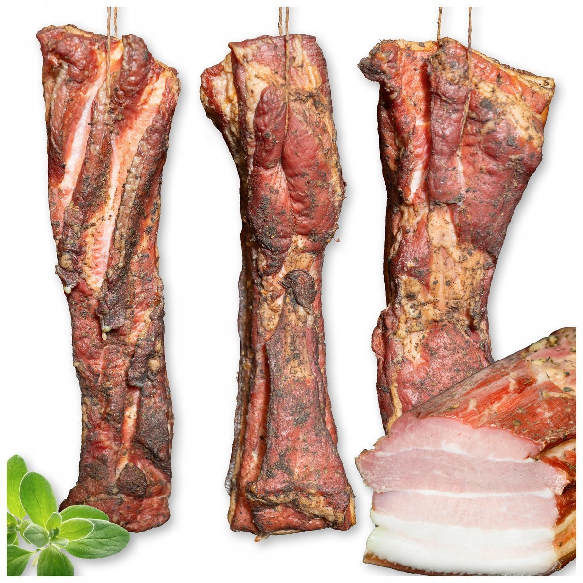 Boczek wędzony surowy bez kości około 2 kg