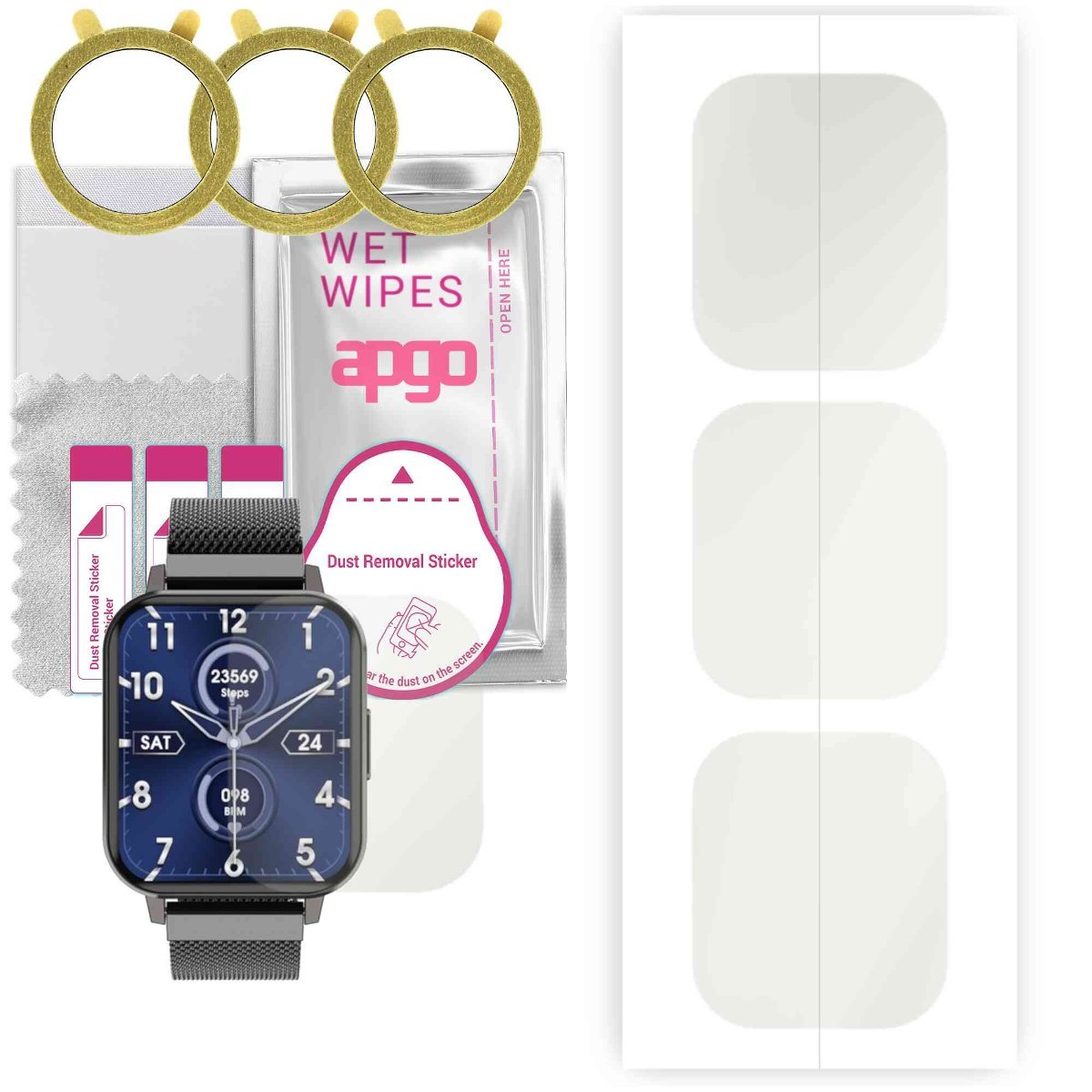 3x Folia hydrożelowa MATOWA do Maxcom FW45 Aurum 2 - apgo Smartwatch Hydrogel MATTE Protection Ochrona na ekran smartwatcha