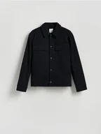 Kurtki męskie - Reserved - Kurtka koszulowa z kołnierzem - czarny - miniaturka - grafika 1