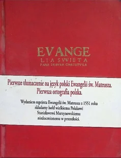 Ewangelia Święta Pana Jezusa Chrystusa wedle Mateusza Świętego - Religia i religioznawstwo - miniaturka - grafika 1