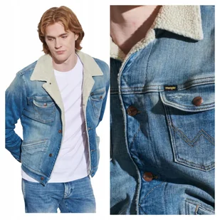 Wrangler 124MJ Sherpa Męska Kurtka Jeansowa 2XL - Kurtki męskie - miniaturka - grafika 1