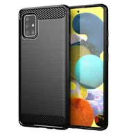 Etui i futerały do telefonów - Pokrowiec Etui Do Samsung Galaxy A51 4G / M40s w BRUSHED CZARNY Pokrowiec Ochronny Obudowa Case Cover Cadorabo - miniaturka - grafika 1
