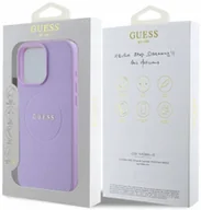 Etui i futerały do telefonów - Guess Pu Fakturowane Etui Classic Logo Magsafe Do Iphone 16 Pro Fioletowe - miniaturka - grafika 1