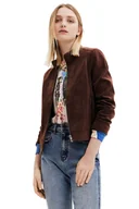 Kurtki damskie - Kurtka damska Desigual Las Vegas z eko skóry brązowa-XS - miniaturka - grafika 1