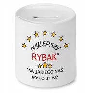 Skarbonki - SKARBONKA DLA WĘDKARZA NAJLEPSZY RYBAK PREZENT z Nadrukiem ze Zdjęciem - miniaturka - grafika 1
