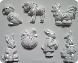 Forma do odlewów gipsu, motywy wielkanocne, 7 elementów - Akcesoria rzeźbiarskie - miniaturka - grafika 1