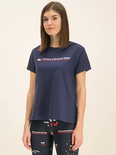Koszulki i topy damskie - Tommy Sport T-Shirt Tee Logo S10S100061 Granatowy Regular Fit - grafika 1