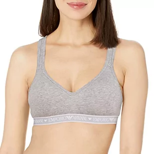 Emporio Armani Wyściełany biustonosz, jasnoszary melanżowy, XS - Biustonosze - miniaturka - grafika 1