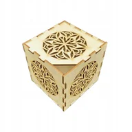 Pudełka i szkatułki - Drewniane pudełko ażurowe szkatułka ze sklejki zamykane decoupage 10x10 - miniaturka - grafika 1