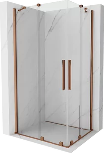 Mexen Velar Duo kabina prysznicowa rozsuwana 90x80 cm, transparent, różowe złoto - 871-090-080-02-60 - Kabiny prysznicowe - miniaturka - grafika 1