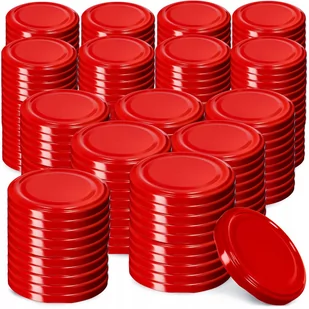 Metalowe wieczka do słoików Virbo 200 szt. 82mm czerwone - Pojemniki kuchenne - miniaturka - grafika 1