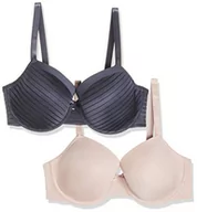 Biustonosze - DORINA Biustonosz damski Louise T-Shirt Bra 2 szt, szary (Blue Charcoal/Blush), 70C - miniaturka - grafika 1