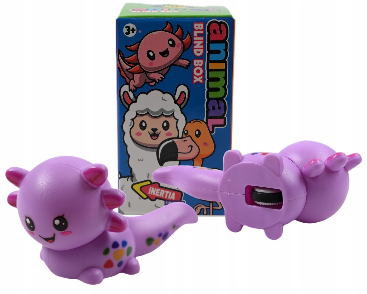 BLIND BOX FIGURKA ZWIERZĘTA AXOLOTL FLAMING ALPAKA MAŁE AUTO DLA DZIECI