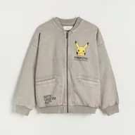 Bluzy dla chłopców - Reserved - Bomber oversize Pokémon - Jasny szary - miniaturka - grafika 1
