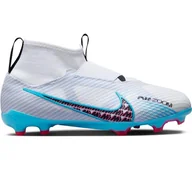 Buty dla chłopców - Nike Jr Zoom Superfly 9 Pro Fg sneakersy chłopięce, Biały, bałtycki błękit Roce Pink Blast Indigo Dunst, 34 EU - miniaturka - grafika 1