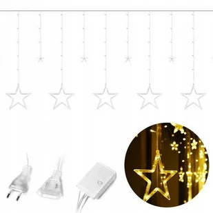 Lampki Gwiazdki Światełka Świąteczne Kurtyna 2M - Oświetlenie świąteczne - miniaturka - grafika 1