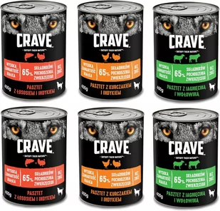 Crave Adult karma dla psa, 6 x 400 g - Mix, 3 smaki - Mokra karma dla psów - miniaturka - grafika 1