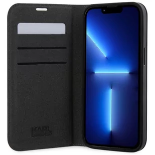 Karl Lagerfeld KLBKP14SSAKLHPG iPhone 14 6.1" bookcase srebrny/silver Saffiano Monogram - Etui i futerały do telefonów - miniaturka - grafika 4