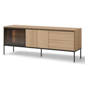 Szafki RTV - Szafka RTV z oświetleniem 1d1w2s VISSO VI-07 Dąb linearny - miniaturka - grafika 1