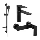 Baterie umywalkowe - Mexen Zero DF62 zestaw prysznicowy, czarny - miniaturka - grafika 1