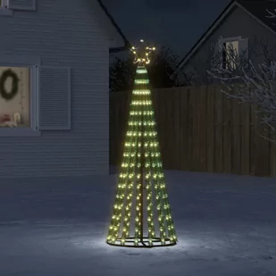 vidaXL Stożkowa choinka z lampek, 275 ciepłych białych LED, 180 cm - Oświetlenie świąteczne - miniaturka - grafika 1